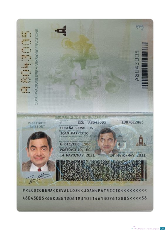 Download Ecuador passport 2021 present Photoshop template